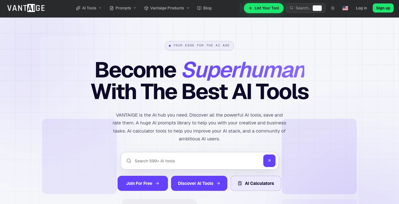 Screenshot of VANTAIGE – An AI tool in the ,Productivity  category, showcasing its interface and key features.