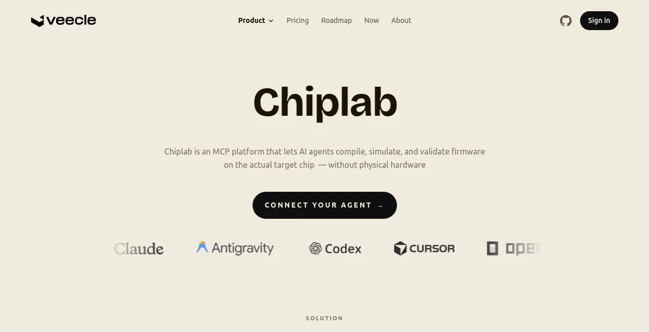 Screenshot of Chiplab – An AI tool in the ,AI Testing & QA ,AI Code Assistant ,AI API Design ,AI Developer Tools  category, showcasing its interface and key features.