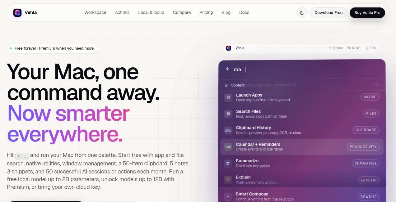 Screenshot of Vehla – An AI tool in the ,AI Code Assistant ,AI Productivity Tools ,AI Developer Tools ,AI Writing Assistants  category, showcasing its interface and key features.