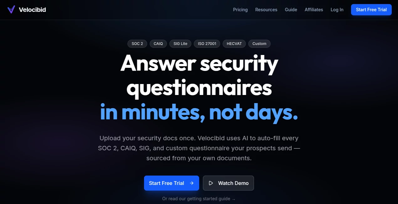 Screenshot of Velocibid – An AI tool in the ,AI Business Ideas Generator ,AI Consulting Assistant ,AI Sales Assistant ,AI E-commerce Assistant  category, showcasing its interface and key features.