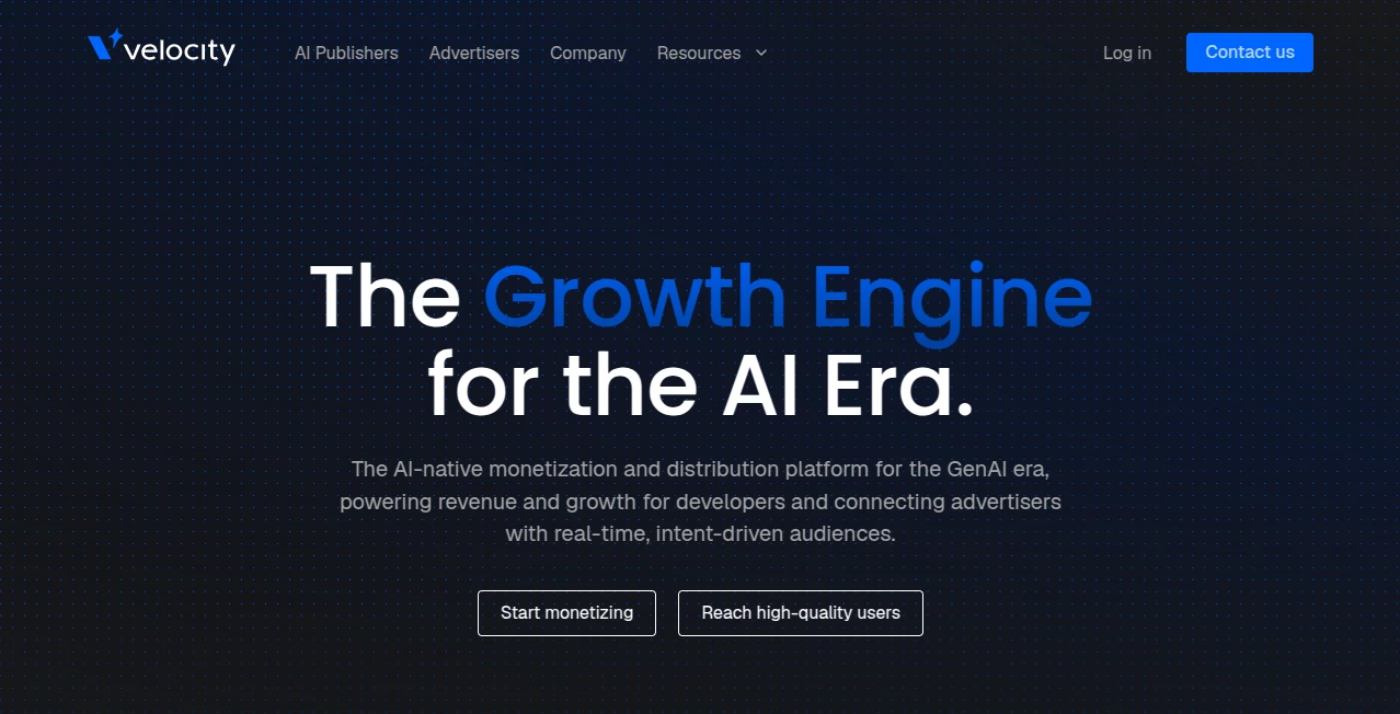 Screenshot of Velocity – An AI tool in the ,AI Advertising Assistant ,AI Analytics Assistant ,Business ,Marketing  category, showcasing its interface and key features.