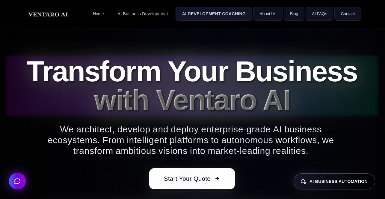 Screenshot of Ventaro AI – An AI tool in the ,AI Workflow Management ,AI App Builder ,AI Analytics Assistant ,AI Chatbot  category, showcasing its interface and key features.