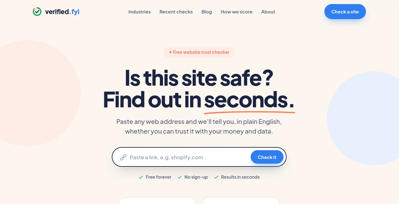 Screenshot of Verified.fyi – An AI tool in the ,Other ,AI Research Tool ,AI Search Engine  category, showcasing its interface and key features.