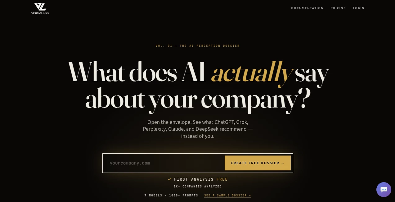 Screenshot of VeritasLinks – An AI tool in the ,AI Research Tool ,AI Analytics Assistant ,AI SEO Assistant ,AI Digital Marketing Generator  category, showcasing its interface and key features.