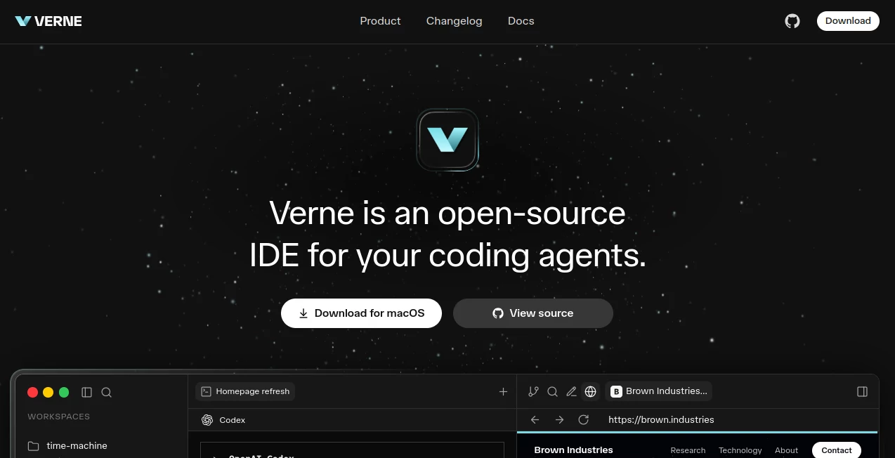Screenshot of Verne – An AI tool in the ,AI App Builder ,AI No-Code & Low-Code ,AI Code Assistant ,AI Developer Tools  category, showcasing its interface and key features.