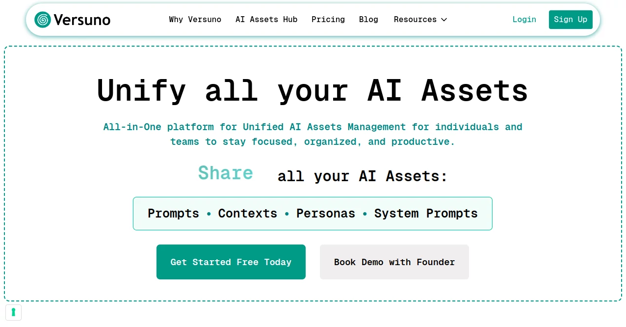 Screenshot of VersunoAI – An AI tool in the ,AI Knowledge Management ,AI Productivity Tools ,AI Knowledge Base ,AI Knowledge Graph  category, showcasing its interface and key features.