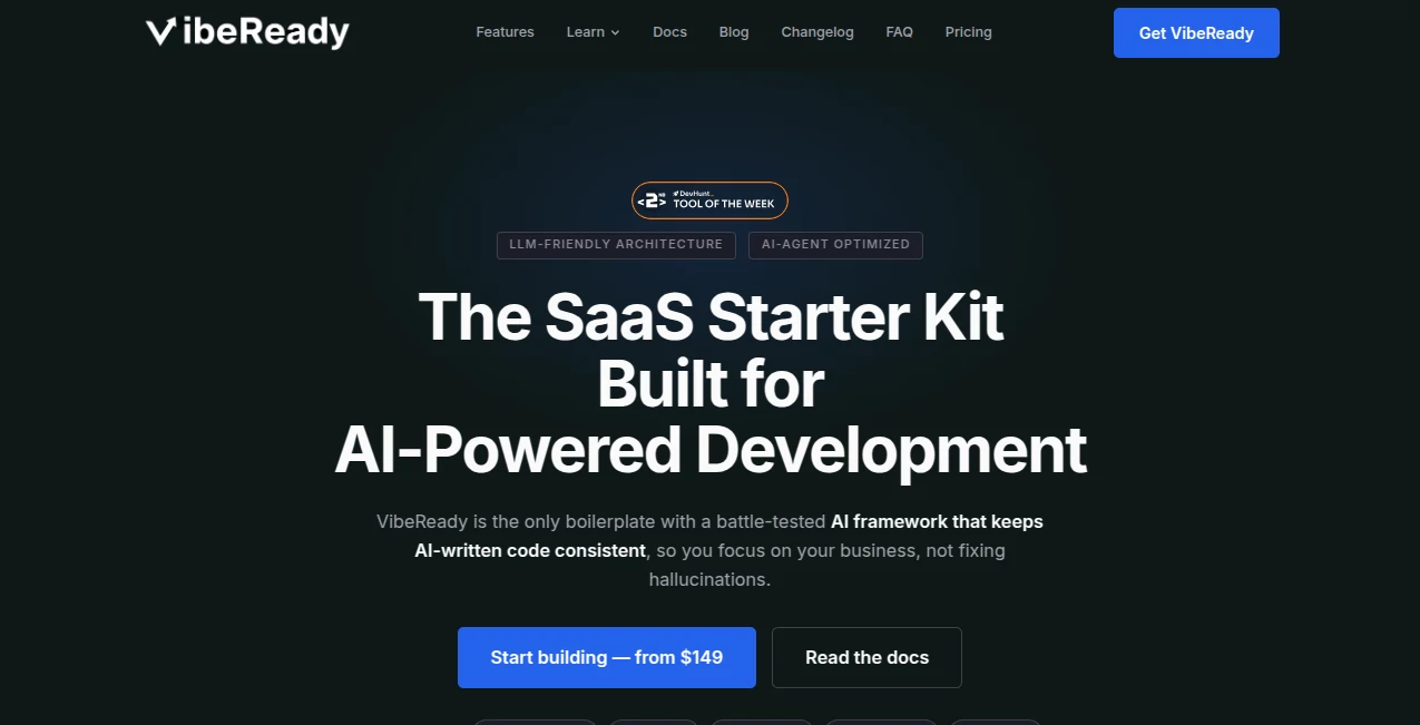 Screenshot of VibeReady – An AI tool in the ,AI No-Code & Low-Code ,AI Developer Tools ,AI App Builder ,AI Business Ideas Generator ,Code & IT  category, showcasing its interface and key features.