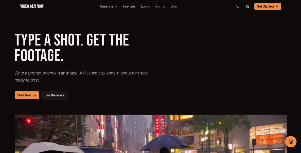 Screenshot of Video Gen Now – An AI tool in the ,AI Image to Video ,AI Video Generator ,AI Video Editor ,AI Text to Video  category, showcasing its interface and key features.