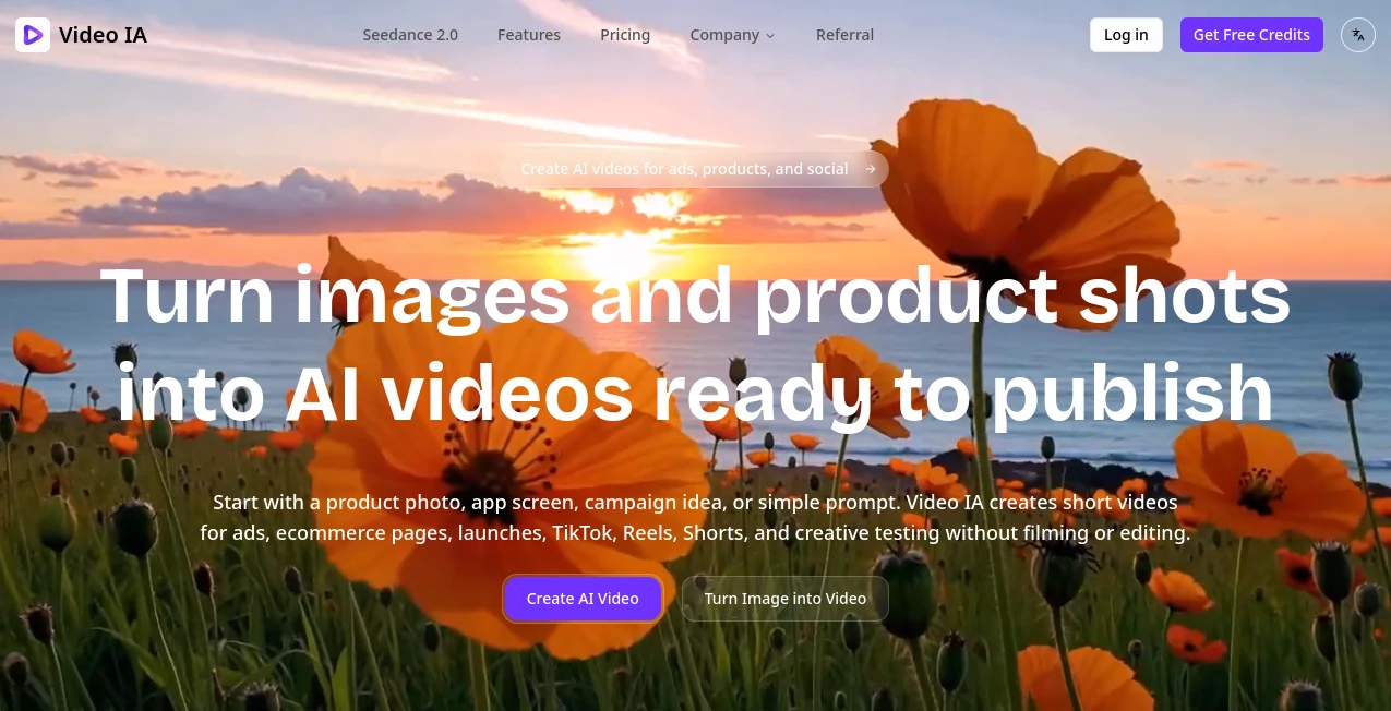 Screenshot of Video IA – An AI tool in the ,AI Video Editor ,AI Text to Video ,AI Video Generator ,AI Short Clips Generator  category, showcasing its interface and key features.