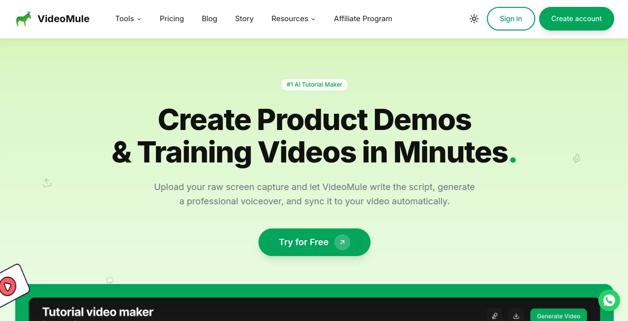 Screenshot of VideoMule – An AI tool in the ,AI Image to Video ,AI Video Editor ,AI Video Enhancer ,AI Video Generator  category, showcasing its interface and key features.