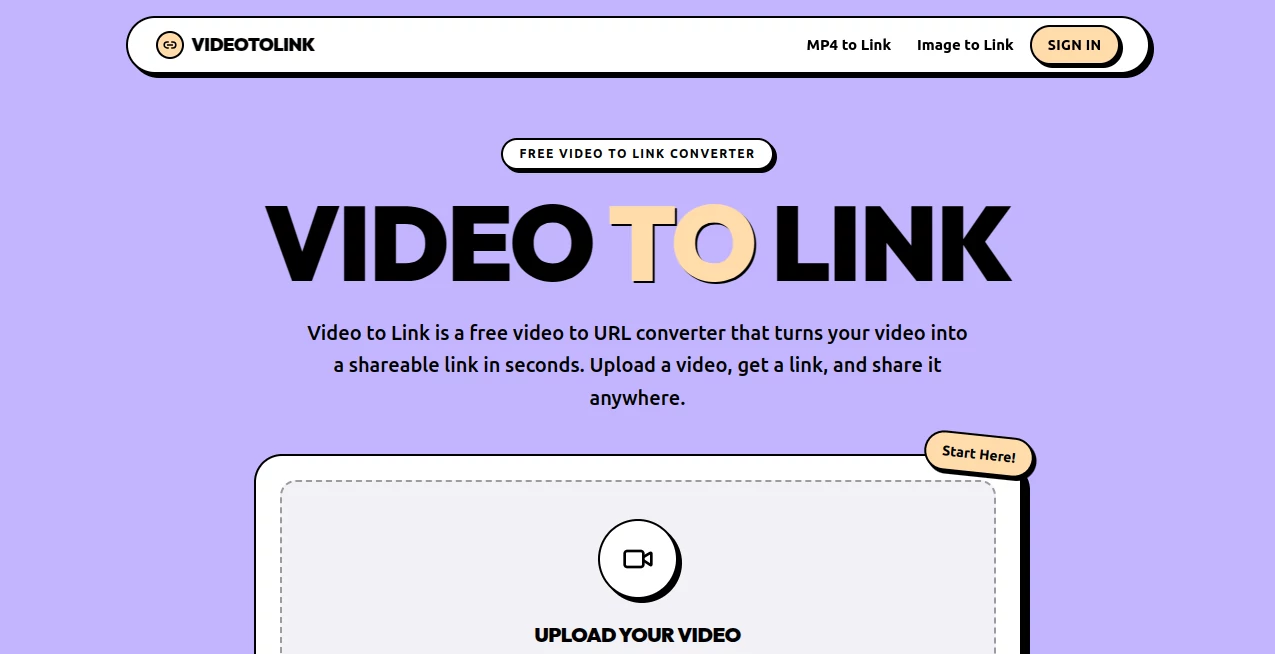 Screenshot of VideotoLink – An AI tool in the ,Video ,Other  category, showcasing its interface and key features.