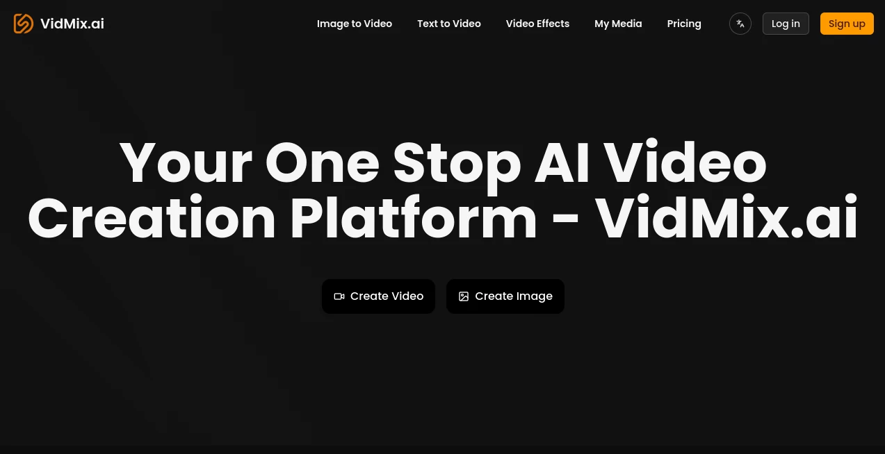 Screenshot of VidMix.ai – An AI tool in the ,AI Avatar Generator ,AI Image to Video ,AI Text to Video ,AI Video Generator  category, showcasing its interface and key features.