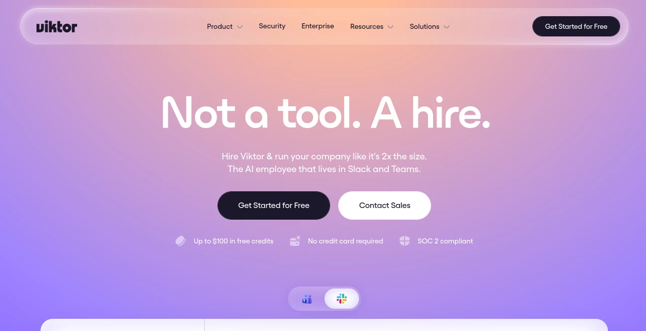 Screenshot of Viktor – An AI tool in the ,AI No-Code & Low-Code ,AI App Builder ,AI Productivity Tools ,AI Workflow Management  category, showcasing its interface and key features.