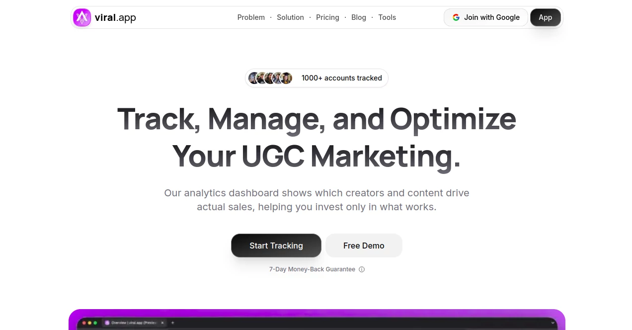 Screenshot of viral.app – An AI tool in the ,AI Lead Generation ,AI Marketing Plan Generator ,AI Social Media Assistant ,AI Analytics Assistant  category, showcasing its interface and key features.