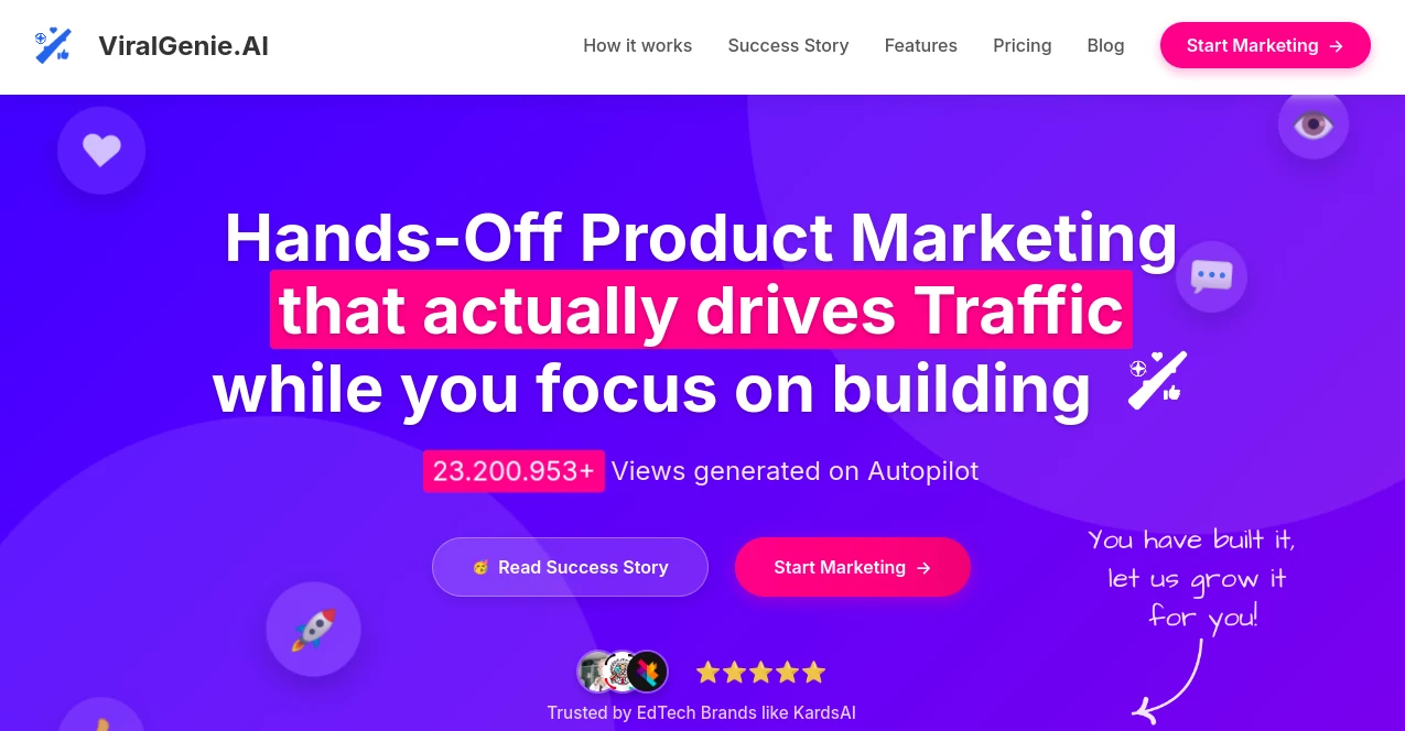 Screenshot of ViralGenie AI – An AI tool in the ,AI Ad Generator ,AI Content Generator ,AI Video Generator ,AI Social Media Assistant  category, showcasing its interface and key features.