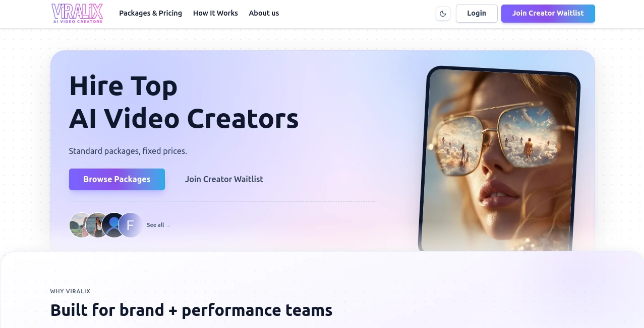Screenshot of Viralix.Video – An AI tool in the ,Marketing ,AI Video Generator ,AI Productivity Tools  category, showcasing its interface and key features.