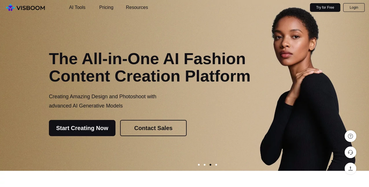 Screenshot of Visboom – An AI tool in the ,AI Photo & Image Generator ,Photo & Image Editor ,AI Design Generator ,AI Image to Image  category, showcasing its interface and key features.