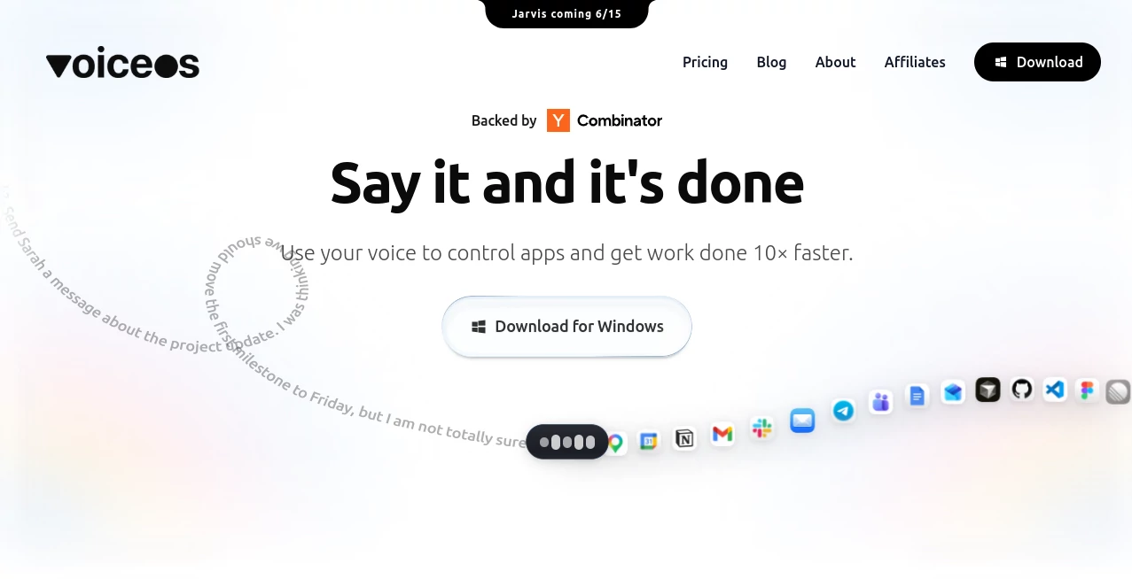 Screenshot of VoiceOS – An AI tool in the ,AI Voice & Audio Editing ,AI Speech Recognition ,AI Voice Assistants ,AI Productivity Tools  category, showcasing its interface and key features.