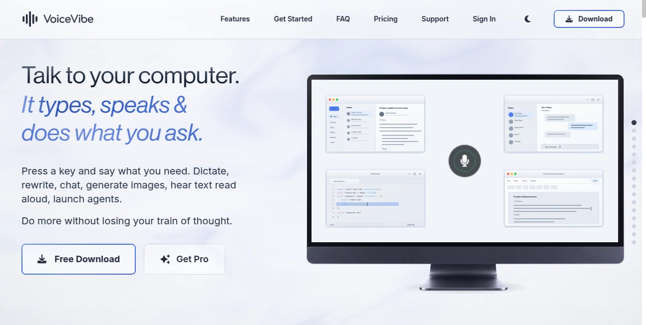 Screenshot of VoiceVibe – An AI tool in the ,AI Text to Speech ,AI Speech to Text ,AI Speech Recognition ,AI Voice Assistants ,Voice  category, showcasing its interface and key features.