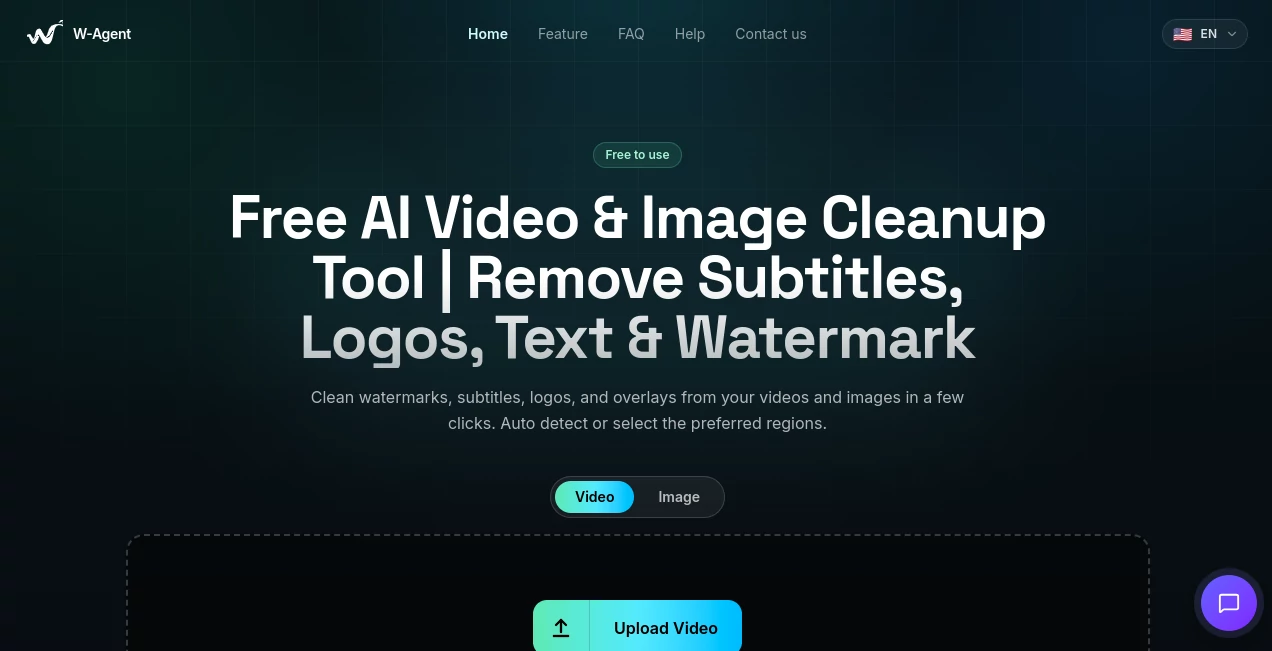Screenshot of W-Agent – An AI tool in the ,Photo & Image Editor ,AI Video Editor  category, showcasing its interface and key features.