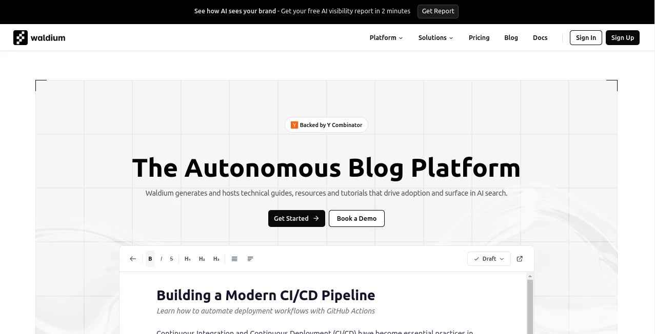 Screenshot of Waldium – An AI tool in the ,AI SEO Assistant ,AI Content Generator ,AI Research Tool ,AI Writing Assistants  category, showcasing its interface and key features.
