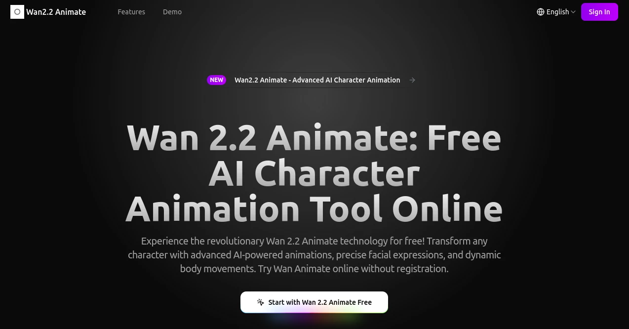 Screenshot of Wan2.2 Animate – An AI tool in the ,AI Animated Video ,AI Video to Video ,AI Character ,AI Video Generator  category, showcasing its interface and key features.