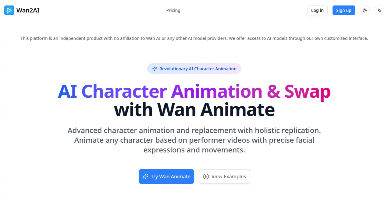 Screenshot of Wan2AI – An AI tool in the ,AI Animated Video ,AI Image to Video ,AI Video Generator ,AI Text to Video  category, showcasing its interface and key features.