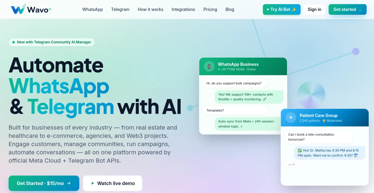 Screenshot of Wavoiq – An AI tool in the ,AI Lead Generation ,AI Social Media Assistant ,AI Customer Service Assistant ,AI Workflow Management  category, showcasing its interface and key features.