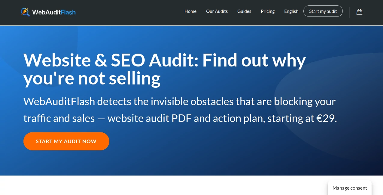 Screenshot of WebAuditFlash – An AI tool in the ,AI Developer Tools ,AI Research Tool ,AI Analytics Assistant ,AI SEO Assistant  category, showcasing its interface and key features.