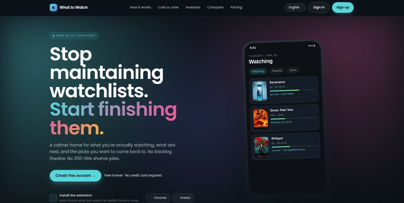 Screenshot of What To Watch – An AI tool in the ,AI Life Assistant ,AI Fun Tools  category, showcasing its interface and key features.