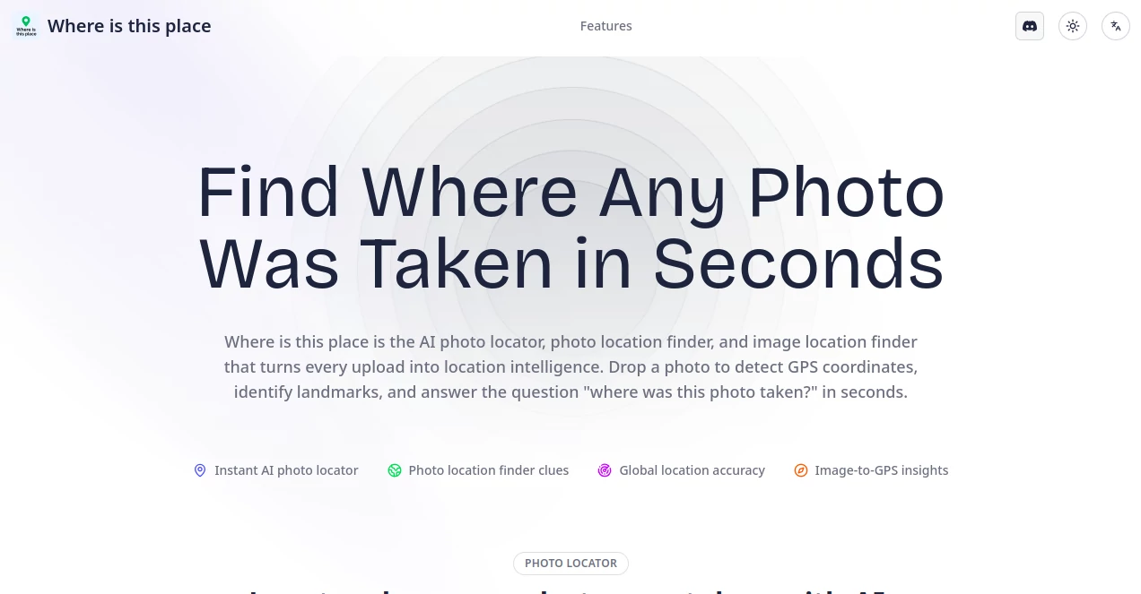 Screenshot of Photo Location Finder – An AI tool in the ,AI Image Recognition ,Photo & Image Editor ,AI Photography ,AI Search Engine  category, showcasing its interface and key features.