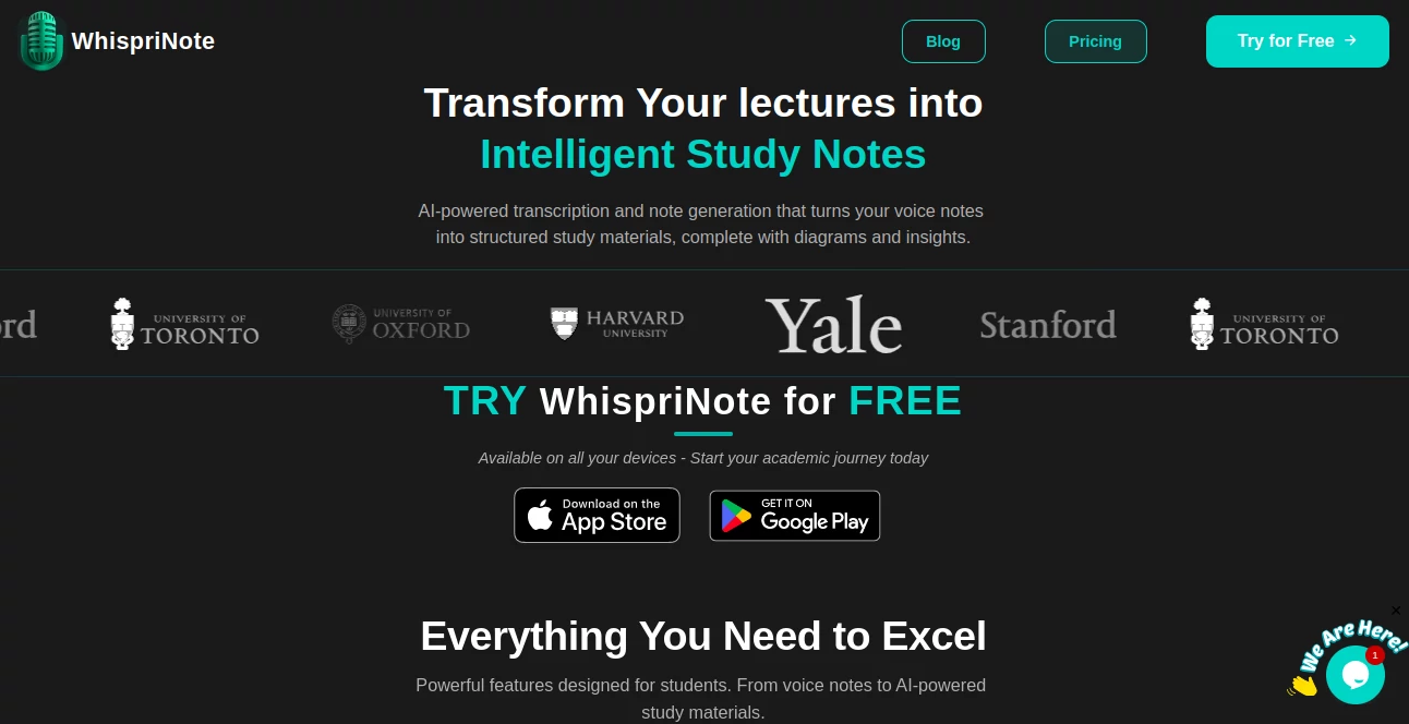 Screenshot of WhispriNote – An AI tool in the ,AI Speech to Text ,AI Productivity Tools ,AI Notes Assistant  category, showcasing its interface and key features.
