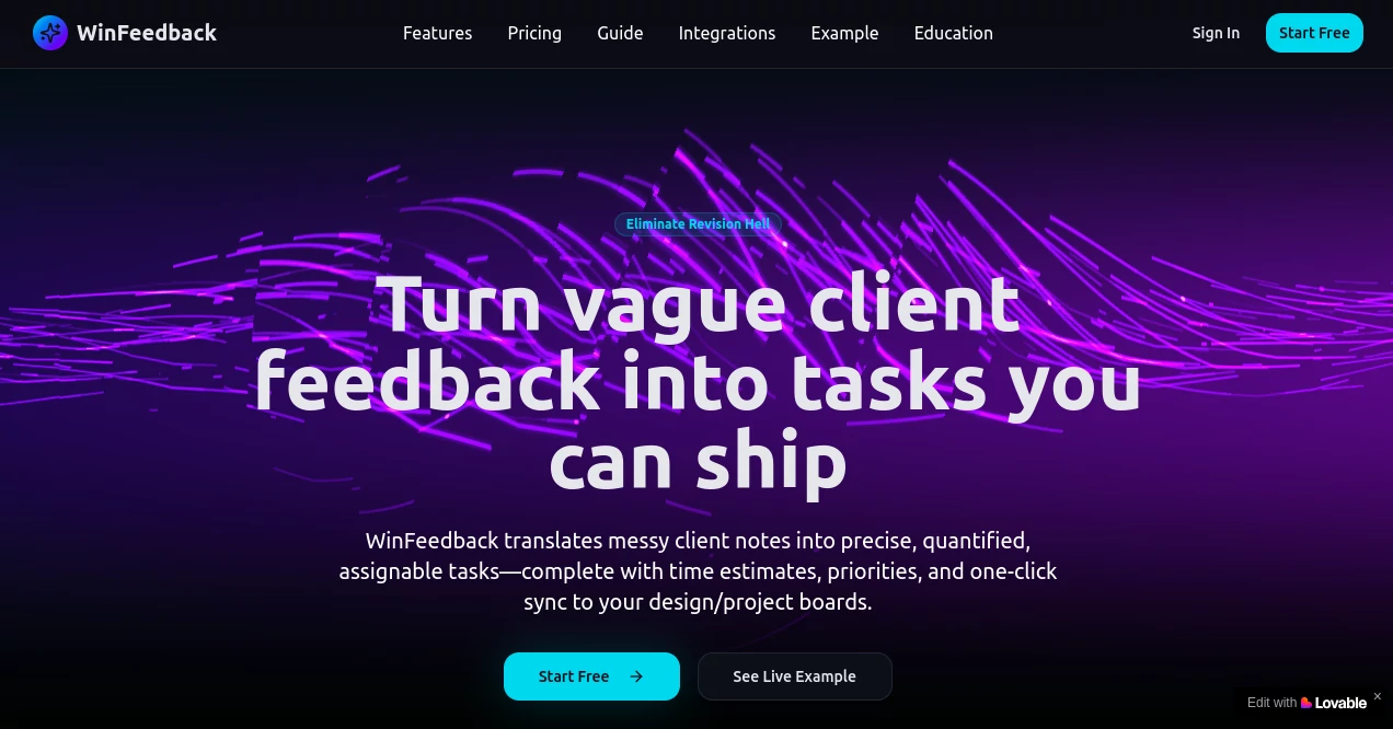 Screenshot of WinFeedback – An AI tool in the ,AI Analytics Assistant ,AI Customer Service Assistant ,AI Task Management ,AI Team Collaboration  category, showcasing its interface and key features.
