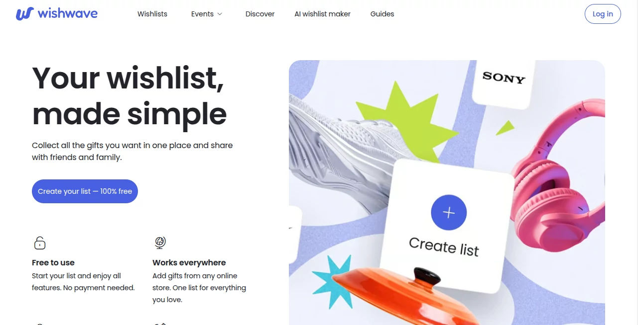 Screenshot of Wishwave – An AI tool in the ,AI Life Assistant ,AI Gift Ideas ,AI Productivity Tools  category, showcasing its interface and key features.