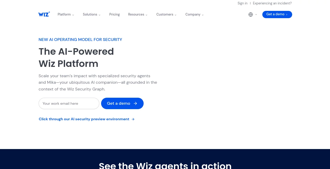 Screenshot of AI-Powered Wiz – An AI tool in the ,AI DevOps Assistant ,AI Monitor & Report Builder ,AI Developer Tools ,AI Workflow Management  category, showcasing its interface and key features.