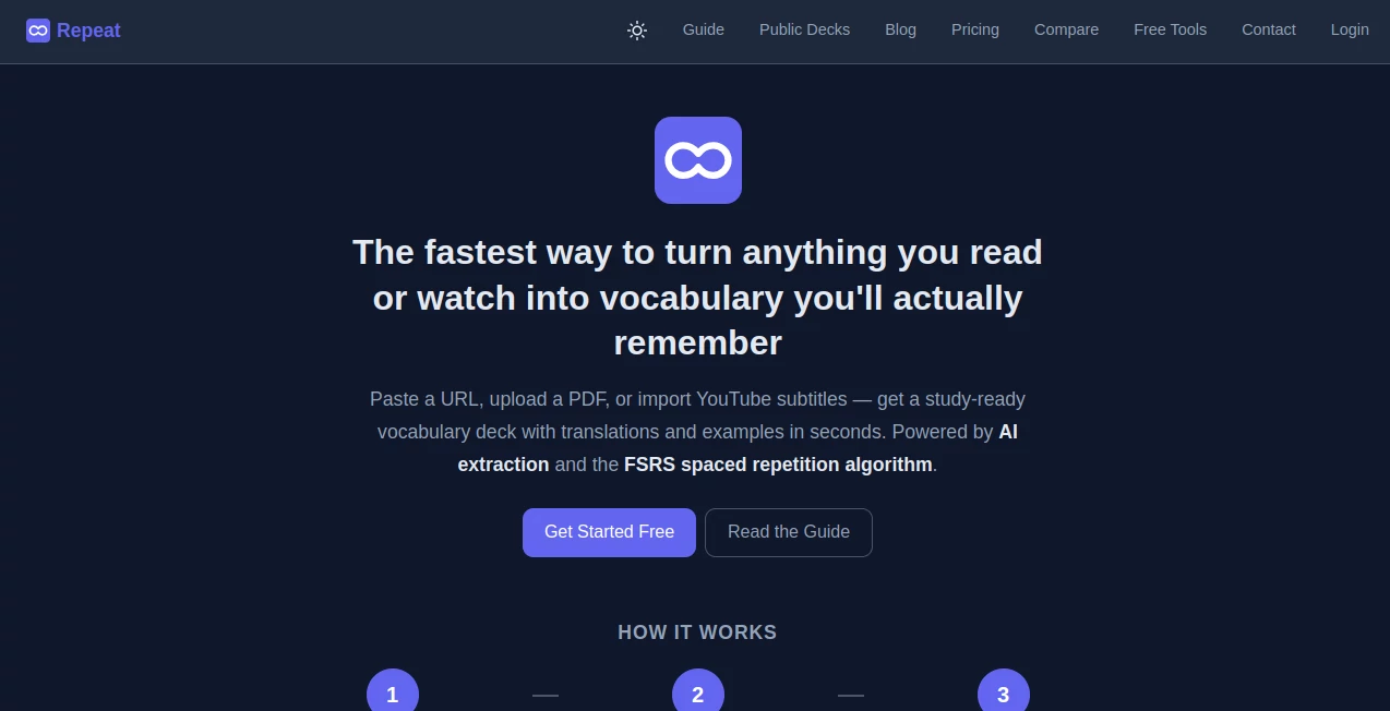 Screenshot of Words on Repeat – An AI tool in the ,AI Knowledge Management ,AI Education Assistant ,AI Productivity Tools  category, showcasing its interface and key features.