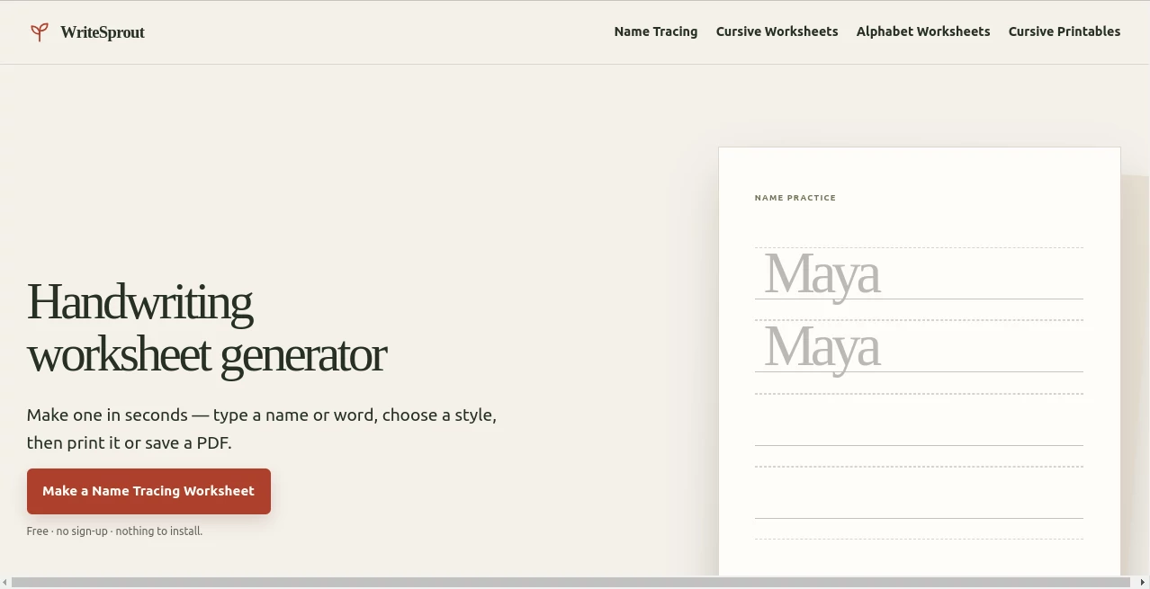 Screenshot of WriteSprout – An AI tool in the ,AI Tutorial ,Education  category, showcasing its interface and key features.