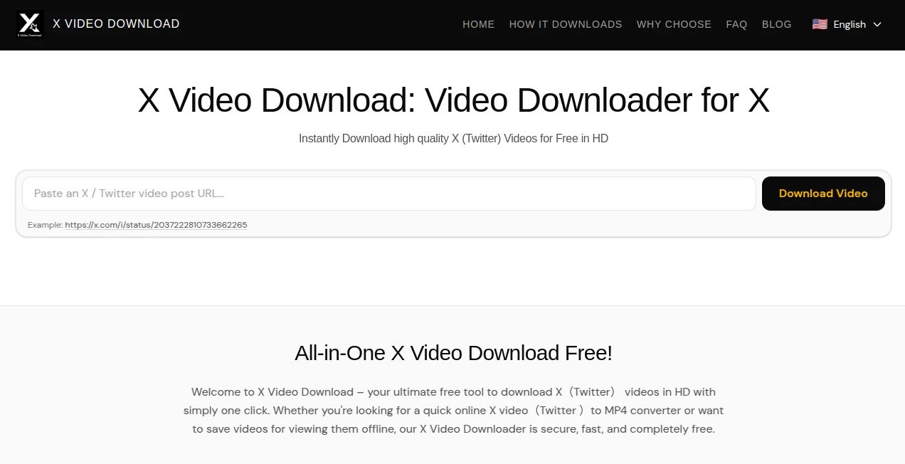Screenshot of x video downloader – An AI tool in the ,AI Video Search  category, showcasing its interface and key features.