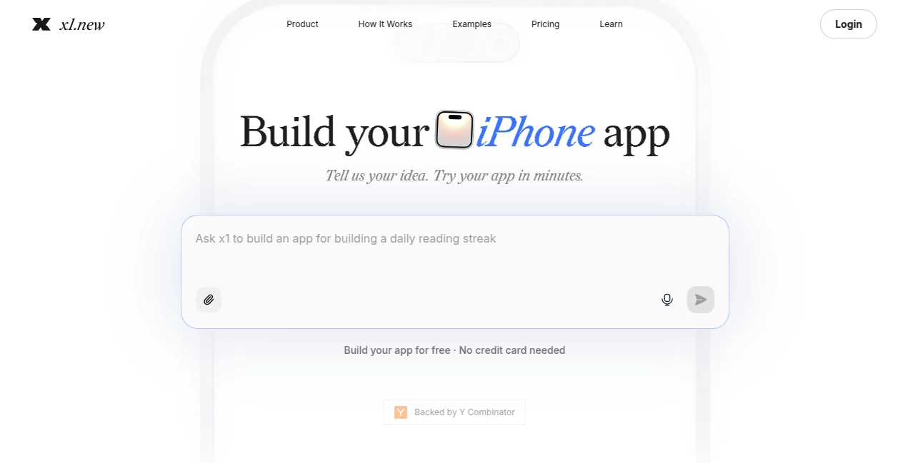 Screenshot of x1.new – An AI tool in the ,AI App Builder ,AI No-Code & Low-Code ,AI Developer Tools  category, showcasing its interface and key features.