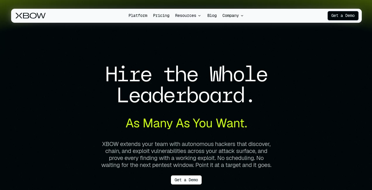 Screenshot of xbow – An AI tool in the ,AI DevOps Assistant ,AI Testing & QA ,AI API Design ,AI Developer Tools  category, showcasing its interface and key features.