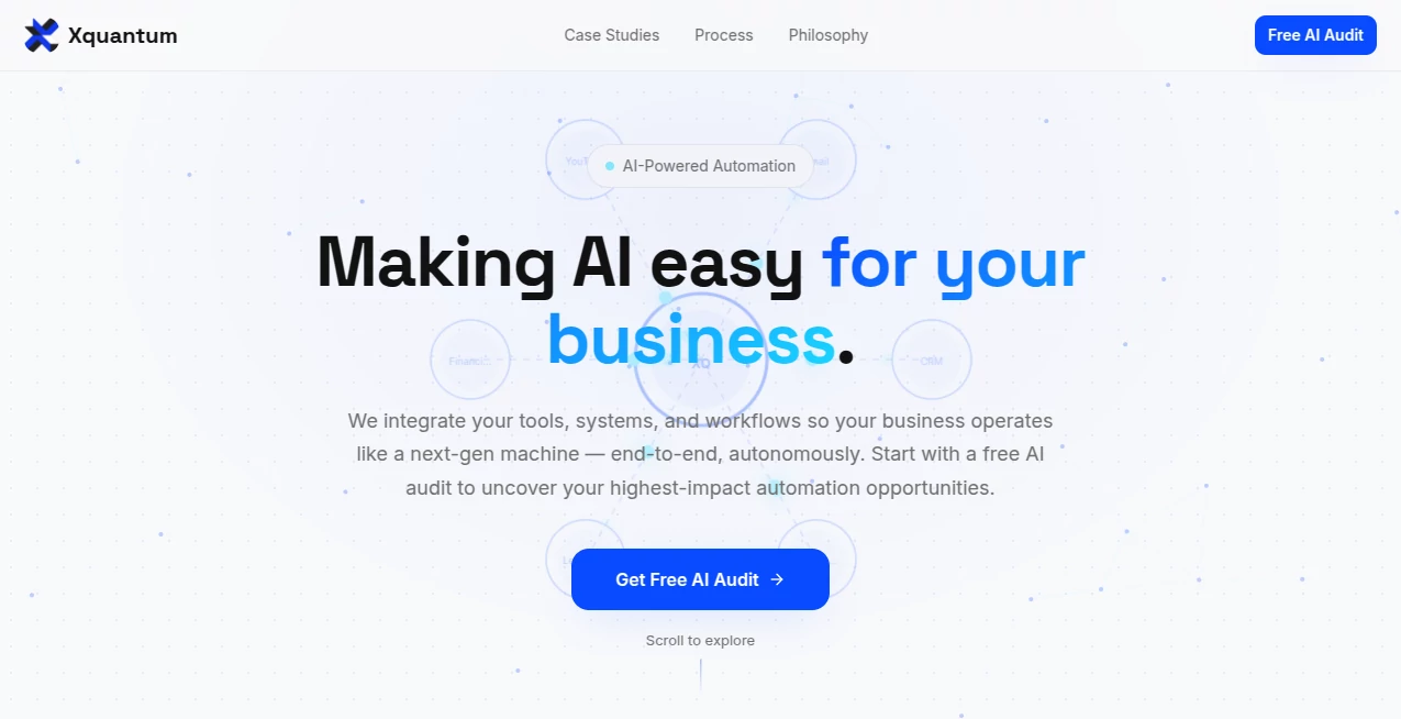 Screenshot of xQuantum – An AI tool in the ,AI Business Ideas Generator ,AI Consulting Assistant ,AI Productivity Tools ,AI Workflow Management  category, showcasing its interface and key features.