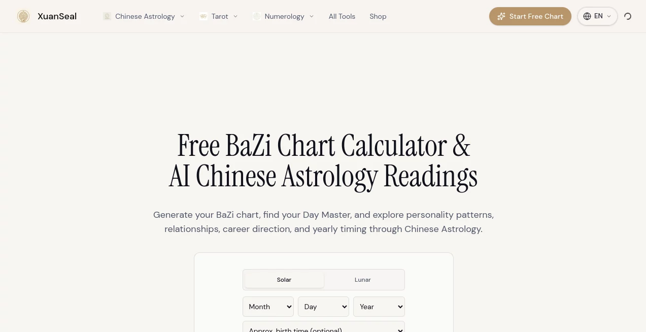 Screenshot of XuanSeal – An AI tool in the ,AI Life Assistant ,AI Fun Tools ,AI Religion  category, showcasing its interface and key features.