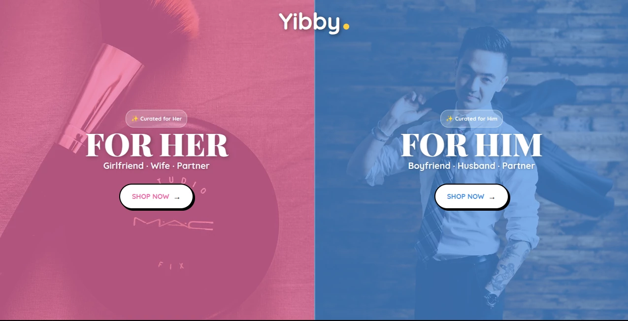 Screenshot of Yibby – An AI tool in the ,AI Life Assistant ,AI Gift Ideas  category, showcasing its interface and key features.