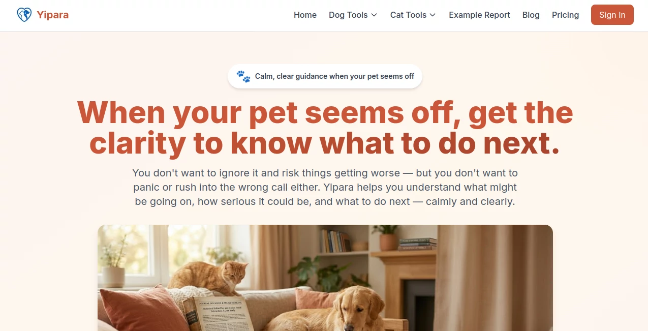 Screenshot of Yipara – An AI tool in the ,AI Image Recognition ,AI Life Assistant ,AI Healthcare  category, showcasing its interface and key features.