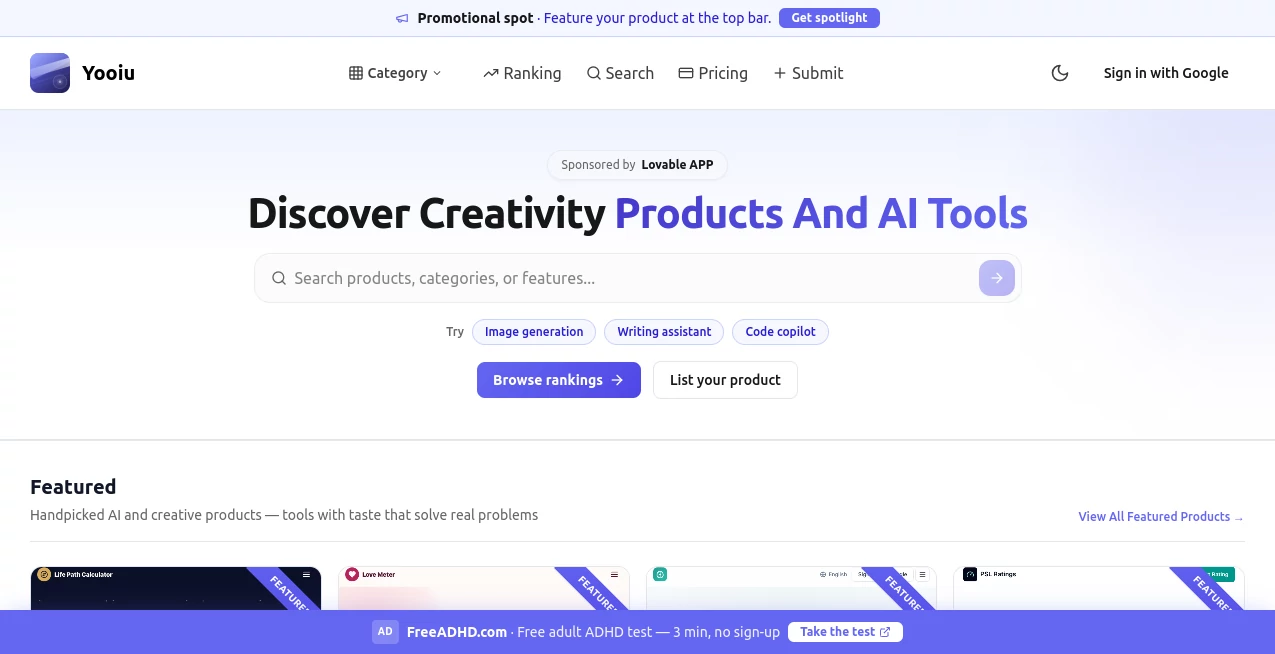 Screenshot of Yooiu – An AI tool in the ,AI Tools Directory  category, showcasing its interface and key features.