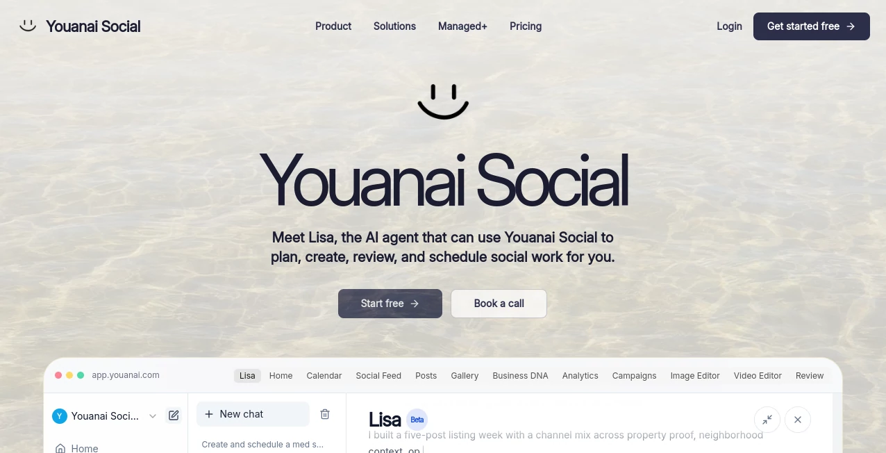 Screenshot of Youanai Social – An AI tool in the ,AI Content Generator ,AI Productivity Tools ,AI Chatbot ,AI Writing Assistants  category, showcasing its interface and key features.