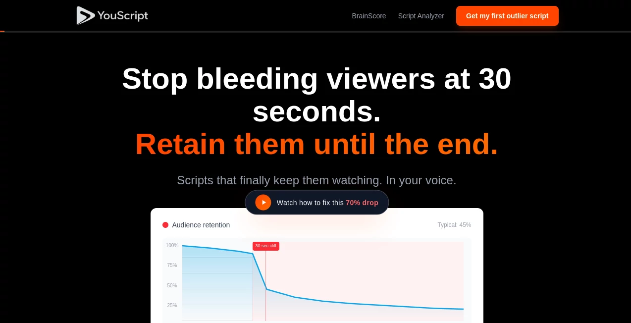 Screenshot of YouScript – An AI tool in the ,AI Notes Assistant ,AI Content Generator ,AI Summarizer ,AI YouTube Assistant  category, showcasing its interface and key features.
