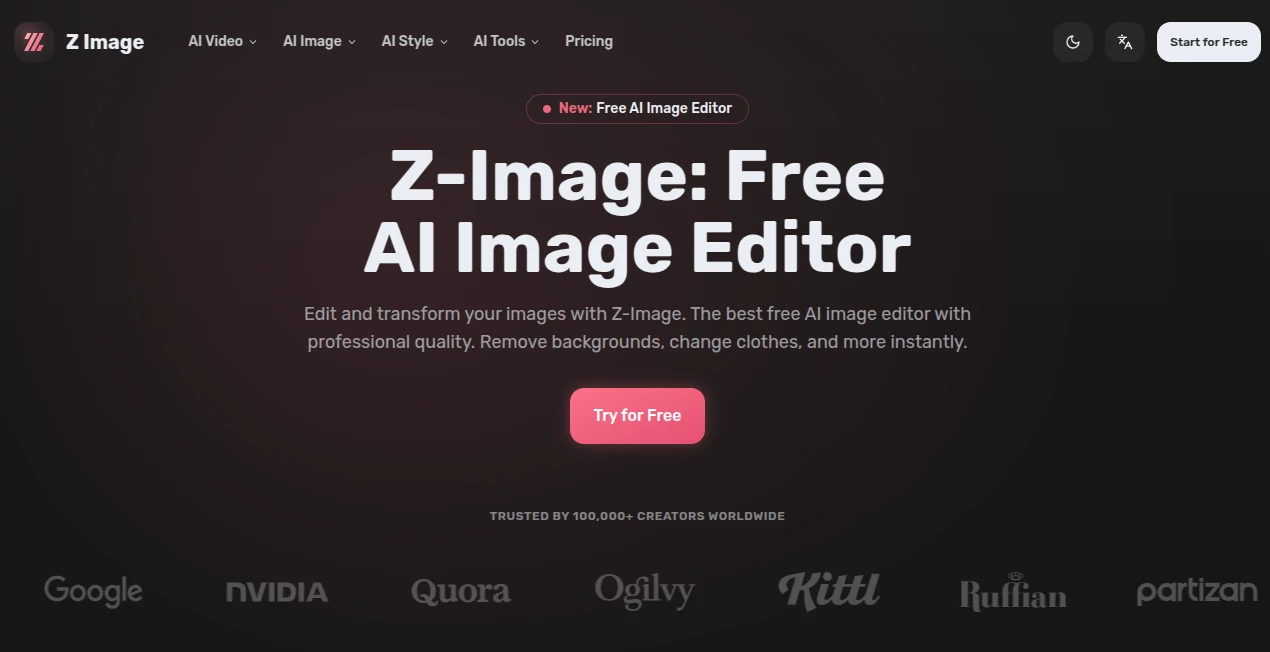Screenshot of Z Image – An AI tool in the ,AI Photo & Image Generator ,Photo & Image Editor ,AI Background Remover ,AI Image to Image  category, showcasing its interface and key features.