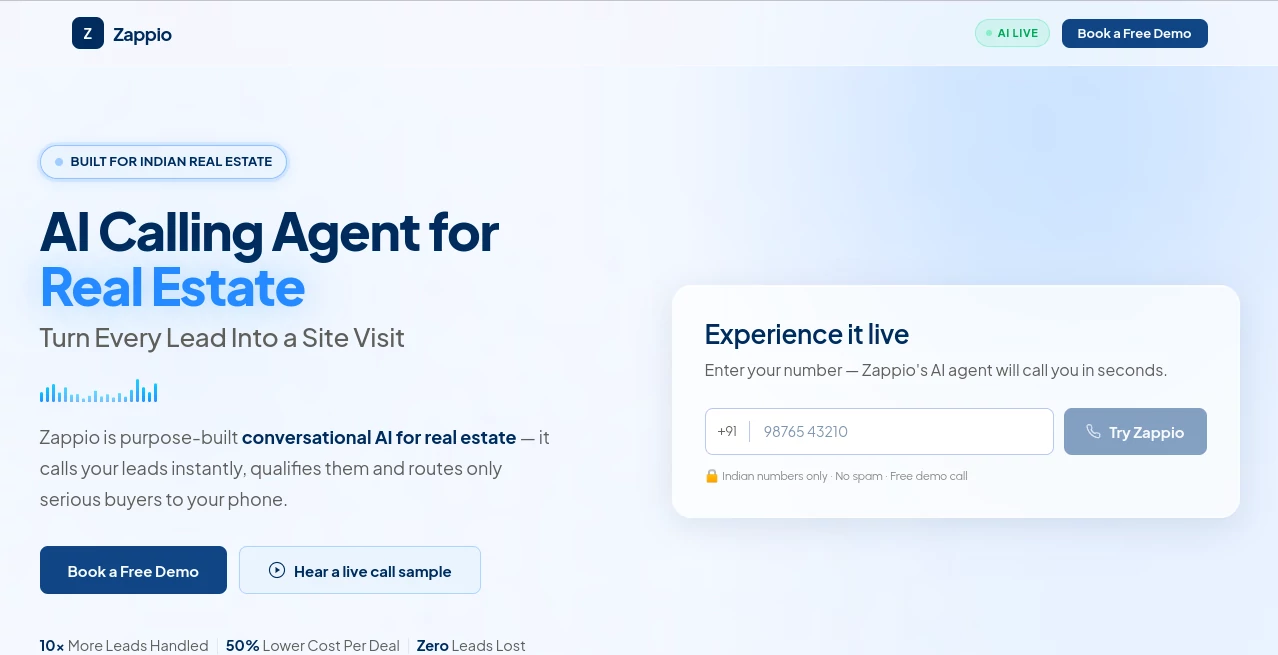 Screenshot of zappio – An AI tool in the ,AI Voice Assistants ,AI Sales Assistant ,AI Customer Service Assistant ,AI CRM Assistant  category, showcasing its interface and key features.