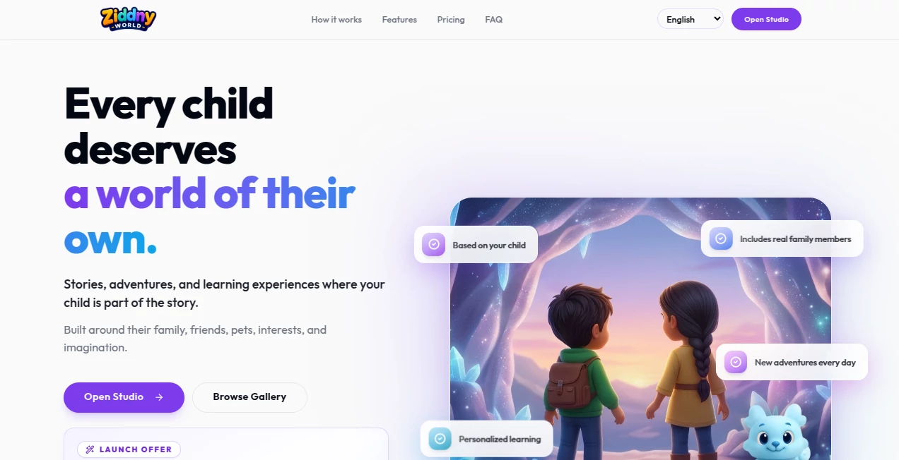 Screenshot of Ziddny World – An AI tool in the ,AI Life Assistant ,AI Parenting ,AI Education Assistant ,AI Story Writing  category, showcasing its interface and key features.